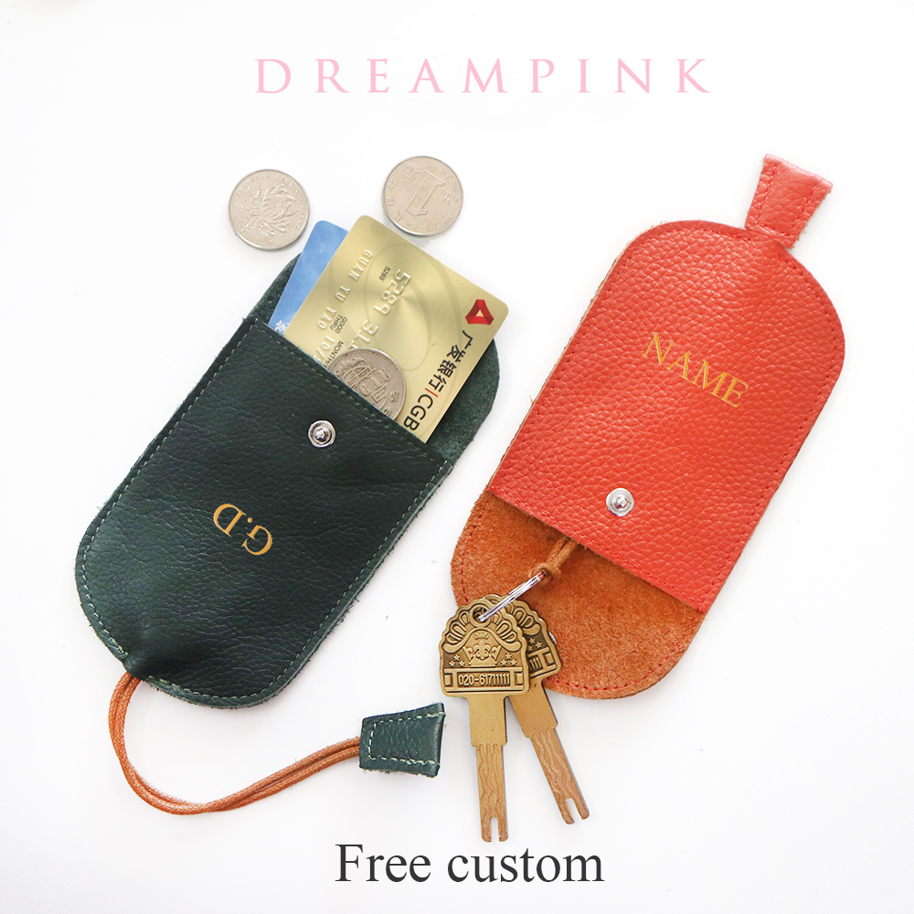 Monogram Keychain Leather - Freies Monogramm Rindsleder Schlüssel Brieftasche Benutzerdefinierte