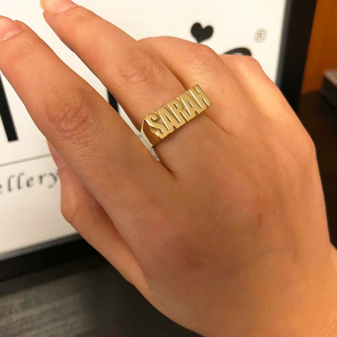 Initial Ring Custom - Benutzerdefinierte goldene Gothic-Ringe für Männer und