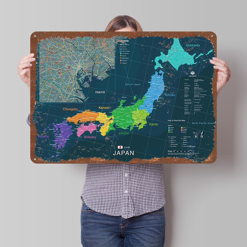Custom Map Poster - Karte von Japan und Tokio Poster,
