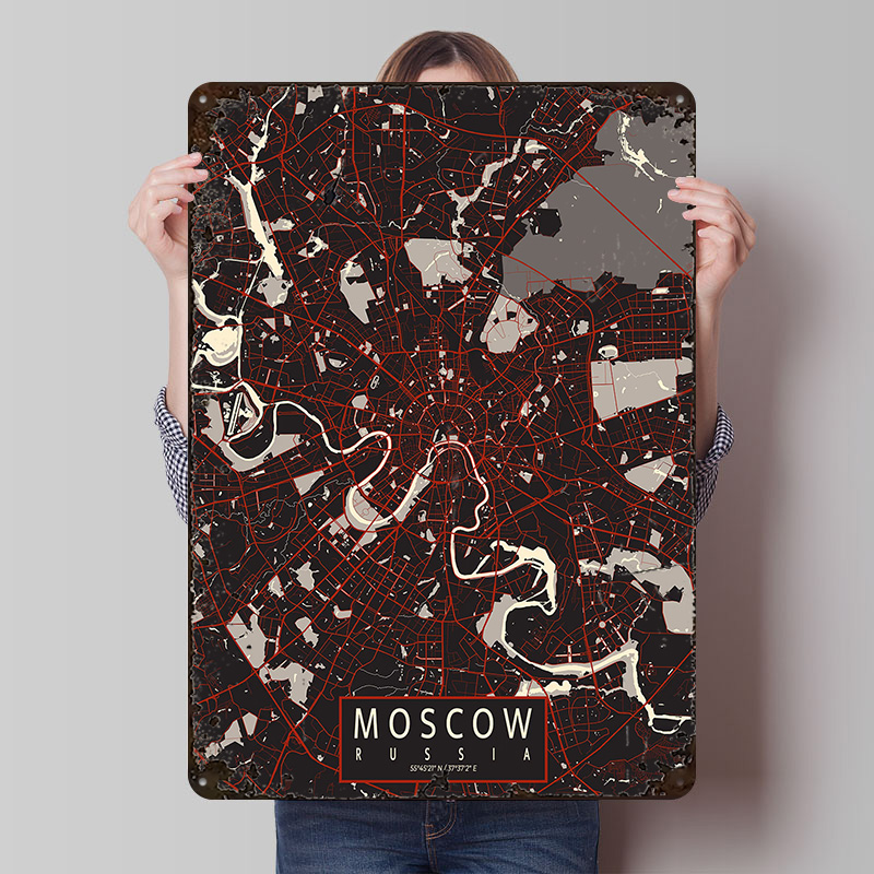 Moskauer Stadtplan Vektor Meta – Custom Map Poster Bewertung und Preis