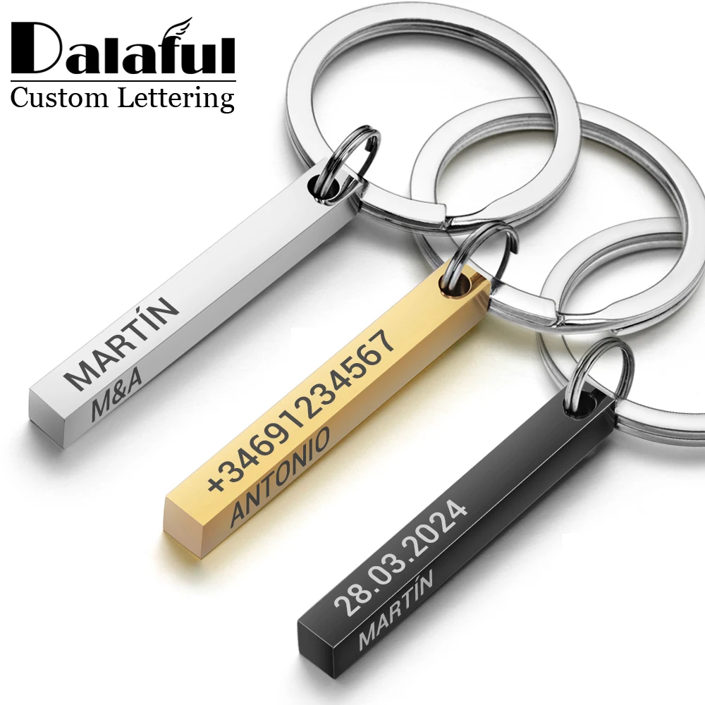 Personalisierter 3D-Bar-Schlüs – Initial Ring Custom Bewertung und Preis