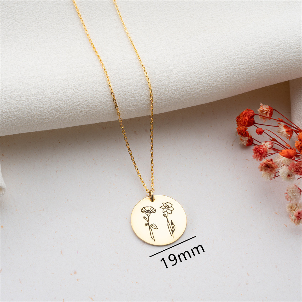 Familien-Geburtsblumen-Halsket – Birth Flower Necklace Bewertung und Preis