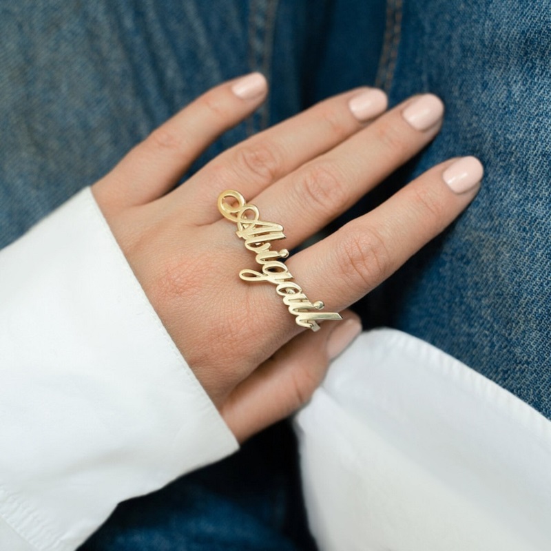 Anpassbarer Zwei-Finger-Ring a – Initial Ring Custom Bewertung und Preis