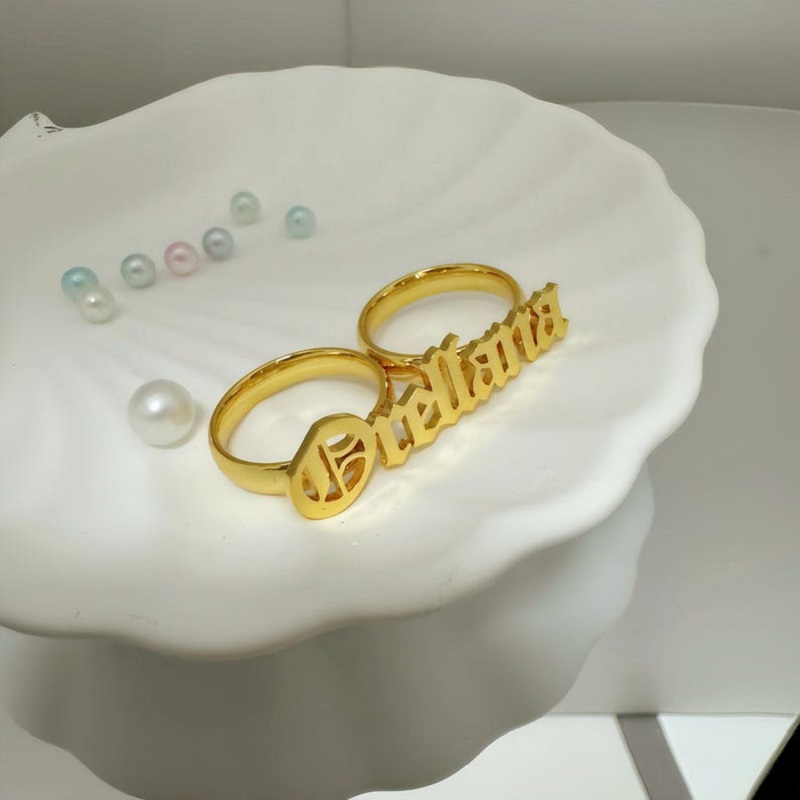 Anpassbarer Zwei-Finger-Ring a – Initial Ring Custom Bewertung und Preis